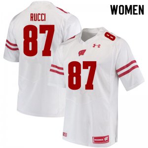 Women's Wisconsin Badgers NCAA #87 Hayden Rucci White Authentic Under Armour Stitched College Football Jersey QT31C50ZP